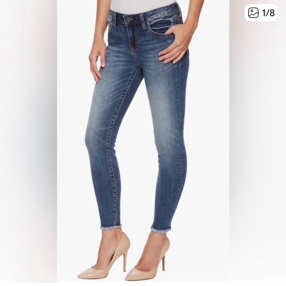 Kut from the‎ Kloth Ankle Skinny Jeans Distressed Hem Women Denim Size 10